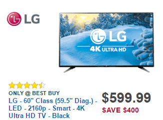 Black Friday DoorBuster deals LG HDTV 60UH6035 for $599 Black Friday Sale 2019